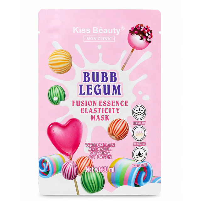 Mascarilla Facial Bubblegum Elasticidad Kiss Beauty 30 ml - 2061