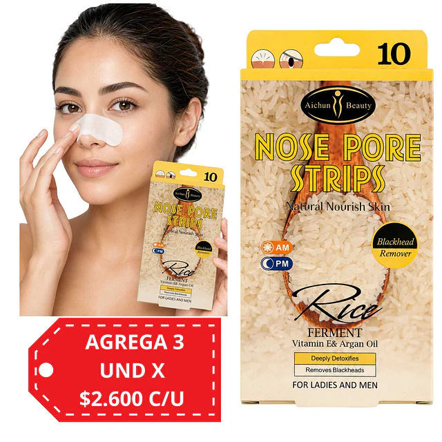 Parches Nasales Removedor de Puntos Negros Arroz - 10 Piezas - 3212