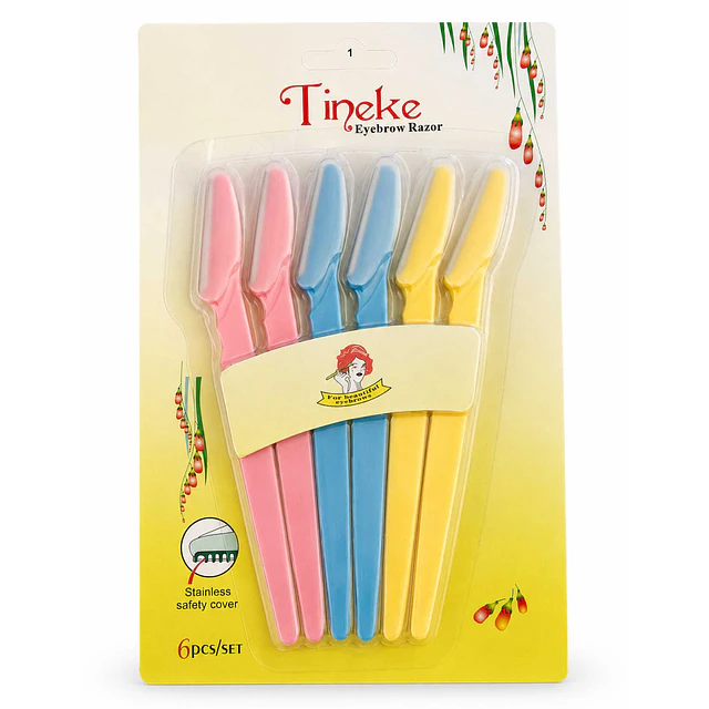 Pack de 6 Navajas Perfiladoras de Cejas con Protector - 9440