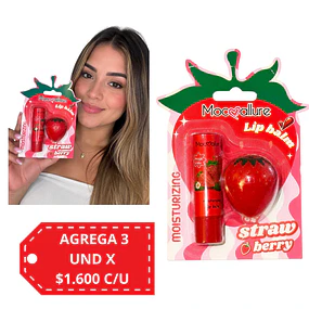 Set Bálsamo Labial Hidratante Fresa Roja - 2 Piezas - 031