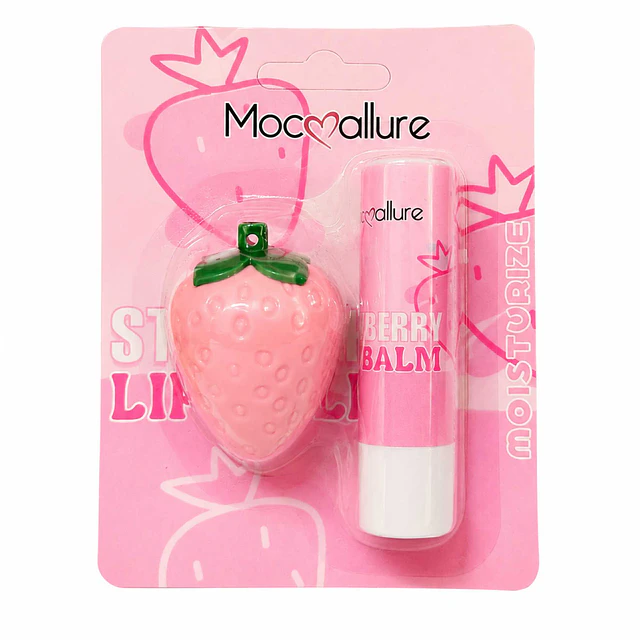 Set Bálsamo Labial Hidratante Fresa Rosa - 2 Piezas - 128