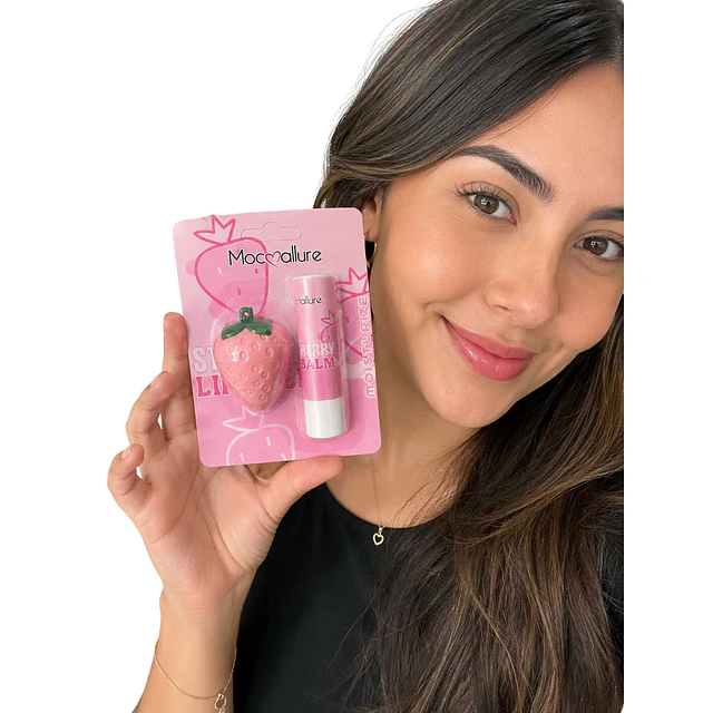 Set Bálsamo Labial Hidratante Fresa Rosa - 2 Piezas - 128