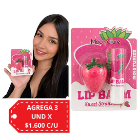 Set Bálsamo Labial Hidratante Fresa Fuxia - 2 Piezas - 127