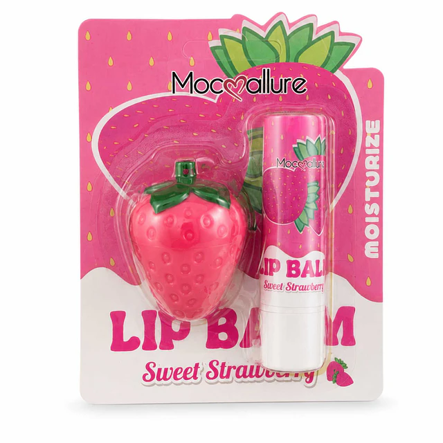 Set Bálsamo Labial Hidratante Fresa Fuxia - 2 Piezas - 127