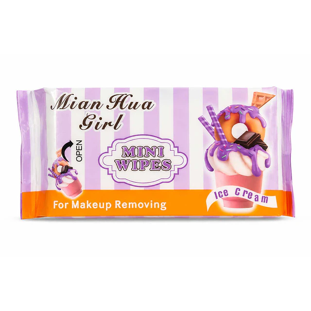 Mini Toallitas Desmaquillantes Ice Cream 8 UND - Morada 9035