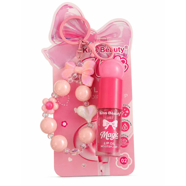 Aceite de Labios Magico Lip Oil Hidratante con Llavero Rosado 8063 - 02