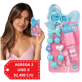 Aceite de Labios Magico Lip Oil Hidratante con Llavero Celeste 8063 - 03