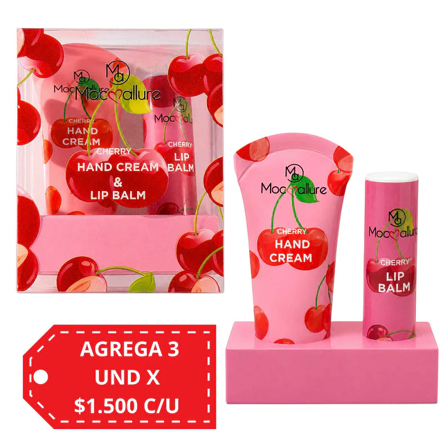 Set Crema de Manos y Bálsamo Labial Cherry - 2 Piezas 159
