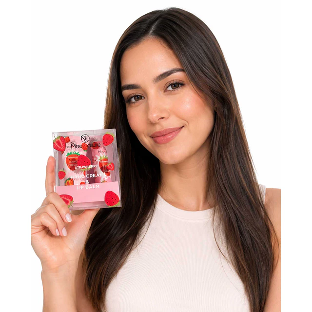 Set Crema de Manos y Bálsamo Labial Cereza Strawberry - 2 Piezas 158
