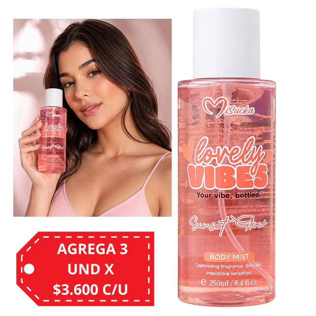 Body Mist Misucka Lovely Vibes Sunset Glow 250 ML 