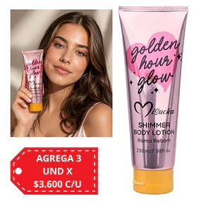 Crema Corporal con Shimmer Misucka Golden Hour Glow 236 ML  - ROMA REBON 