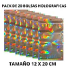 Pack 20 Bolsas Holográficas con cierre 12 x 20 cm 