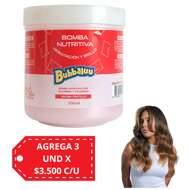 Bomba Nutritiva Bubbaluu 500ml - Aroma Frutilla