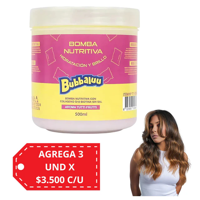 Bomba Nutritiva Bubbaluu 500ml - Aroma Tutti Frutti