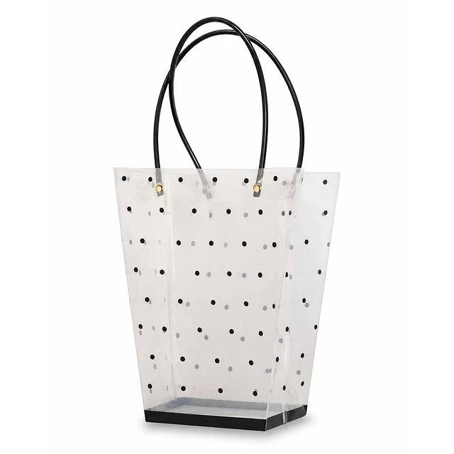 Pack 6 Bolsas PVC Transparentes con Asa - Colores Surtidos 