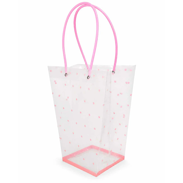 Pack 6 Bolsas PVC Transparentes con Asa - Colores Surtidos 