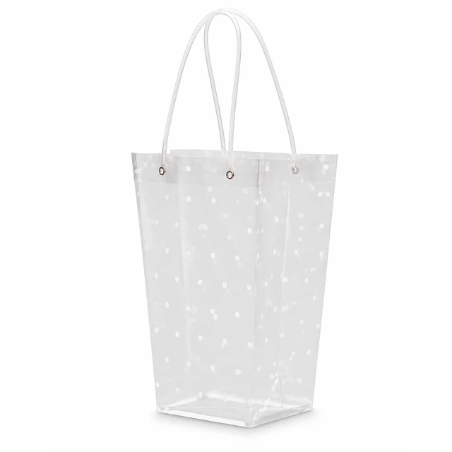 Pack 6 Bolsas PVC Transparentes con Asa - Colores Surtidos 