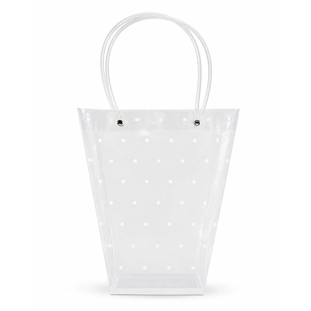 Pack 6 Bolsas PVC Transparentes con Asa - Colores Surtidos 