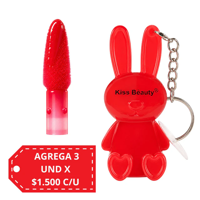 Brillo Labial Llavero en Forma de Conejo Kiss Beauty 4157 - TONO 4