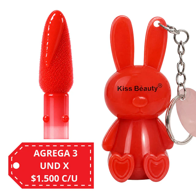 Brillo Labial Llavero en Forma de Conejo Kiss Beauty 4157 - TONO 6