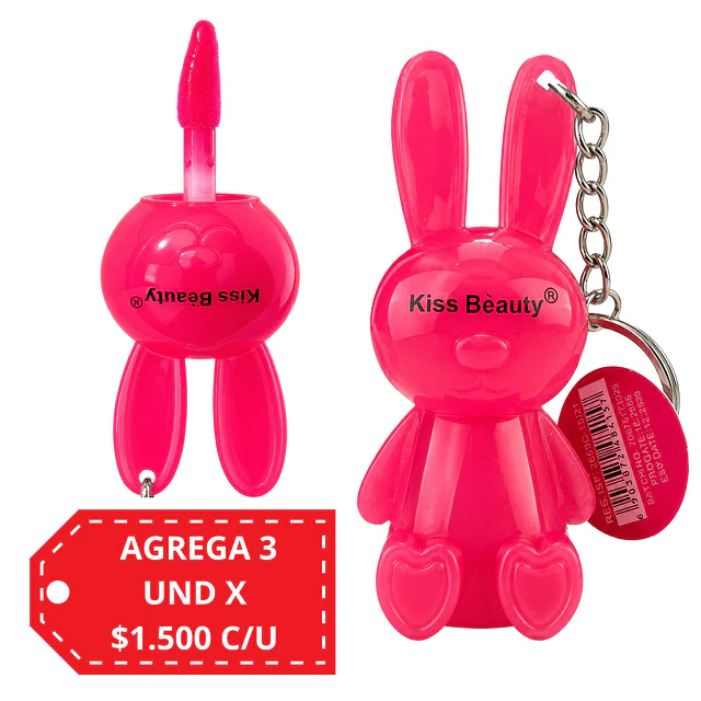 Brillo Labial Llavero en Forma de Conejo Kiss Beauty 4157 - TONO 3