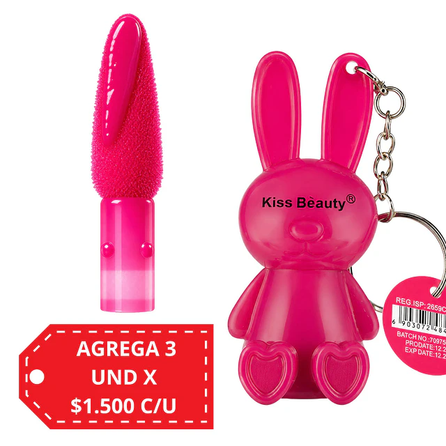 Brillo Labial Llavero en Forma de Conejo Kiss Beauty 4157 - TONO 3