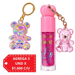 Brillo Labial con Llavero de Osito Amoiris Sweet Lip Gloss - AL041 - TONO 2 