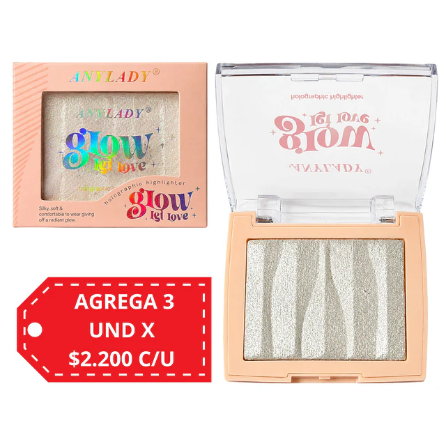 Iluminador Facial Holografico AnyLady Glow Let Love 2614 - Tono 1 