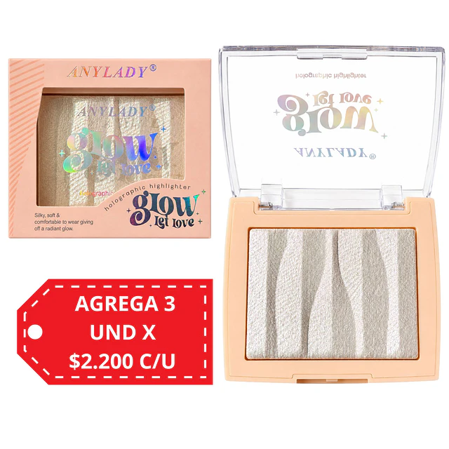 Iluminador Facial Holografico AnyLady Glow Let Love 2614 - Tono 3