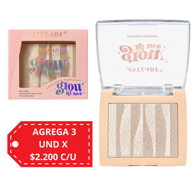 Iluminador Facial Holografico AnyLady Glow Let Love 2614 - Tono 4