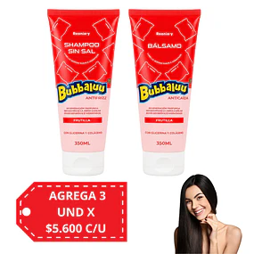 Pack Shampo y Balsamo Bubbaluu Frutilla 350ml 
