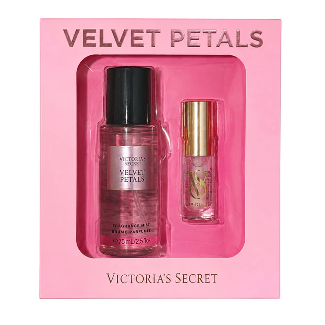 Set Victori'as Secret Body Mist + Lip Gloss - Velvet Petals 