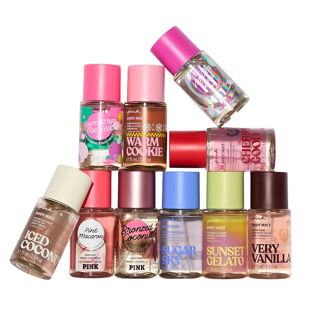 Set Body Mist PINK 75 ml 10 Unidades - Gift Set 