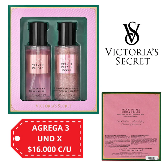 Set Victoria's Secret Body Mist + Shimmer - Velvet Petals 