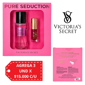Set Victoria's Secret Body Mist + Lip Gloss - Pure Seduction 