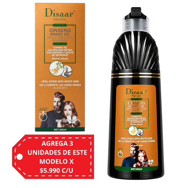 Shampoo Tinte Disaar Ginseng 400 ml Marrón Natural 