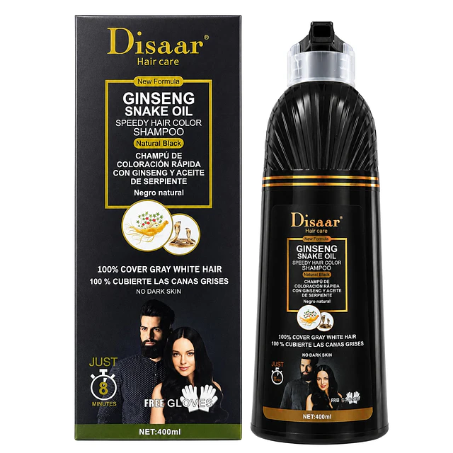 Shampoo Tinte Disaar Ginseng 400 ml Negro Natural 