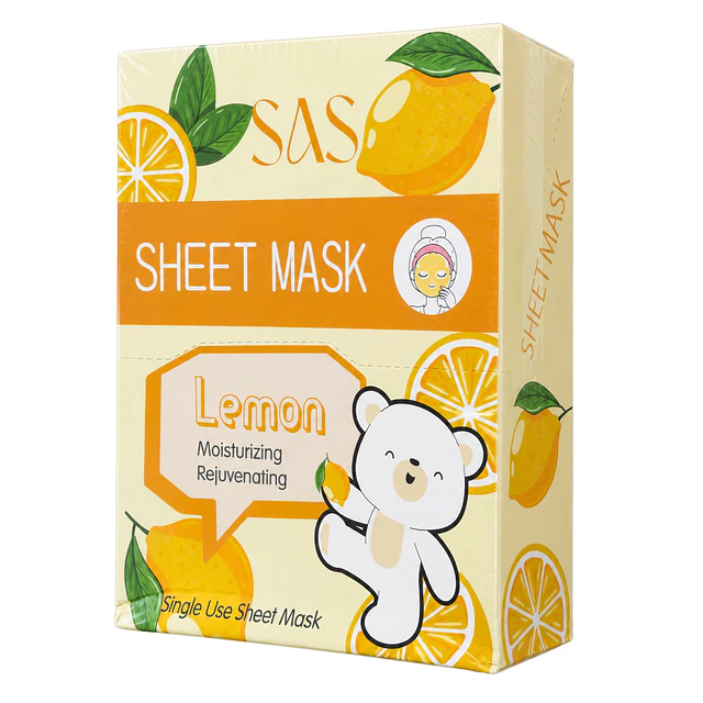 Caja de 12 Mascarillas Faciales SAS Cosmetics - Limon SAH079