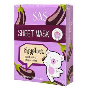 Caja de 12 Mascarillas Faciales SAS Cosmetics - Berenjena SAH078