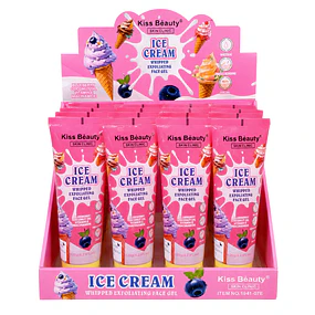 Caja de 12 Exfoliantes Faciales Kiss Beuty 120g - Ice Cream
