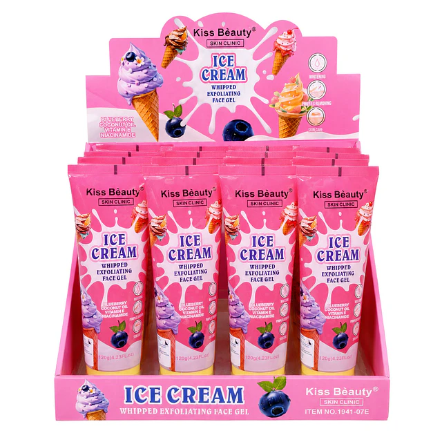 Caja de 12 Exfoliantes Faciales Kiss Beuty 120g - Ice Cream
