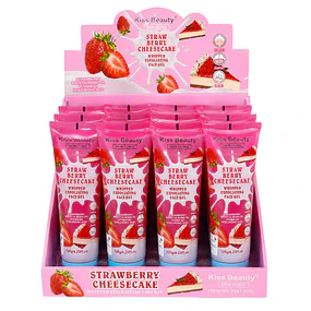 Caja de 12 Exfoliantes Faciales Kiss Beauty 120 g - Strawberry Cheesecake