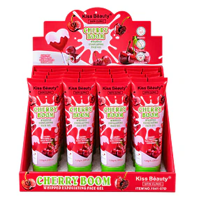 Caja de 12 Exfoliantes Faciales Kiss Beauty 120 g - Cherry Boom