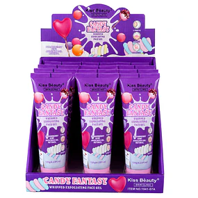Caja de 12 Exfoliantes Faciales Kiss Beauty 120 g - Candy Fantasy
