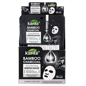 Caja de 12 mascarillas faciales Karité - Bamboo Charcoal