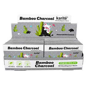 Caja de 24 Papeles Absorbentes Faciales Karité 100 Hojas - Bamboo Charcoal