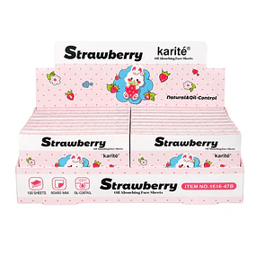 Caja de Papeles Absorbentes Faciales Karité 100 Hojas - STRAWBERRY 