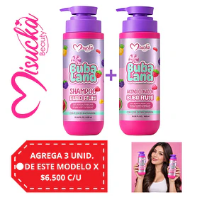 Pack Shampoo y Acondicionador Misucka Buba Land 400 ml - Buba Frutti