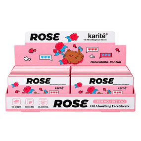 Caja de 24 Papeles Absorbentes Faciales Karite 100 Hojas - Rose 