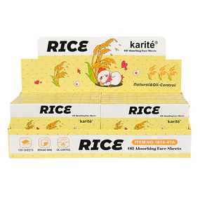 Caja de 24 Papeles Absorbentes Faciales Karite 100 Hojas - Rice